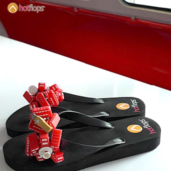 Hotflops London flip flops [original] size m black sole 2.5cm 2/$35 - Picture 1 of 10